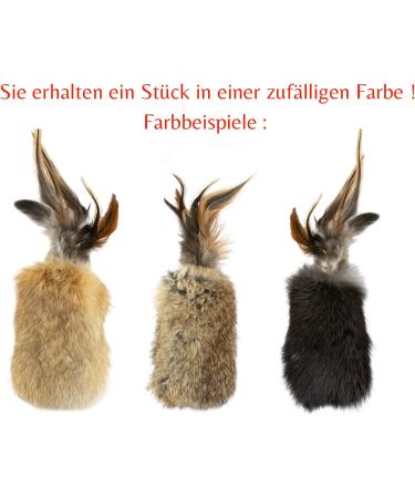 Handmade Rabbit Fur Cat Toy with Feathers | Real Fur International Shipping - Buy Online on GoSupps.com