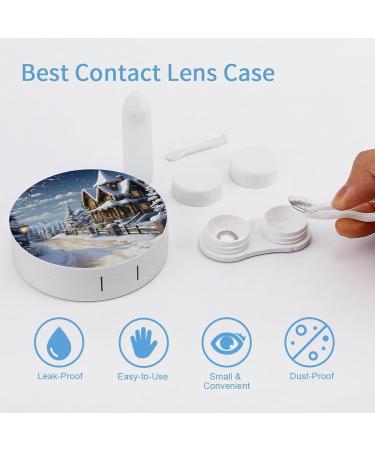 Christmas Winter Contact Lens Case - Portable Travel Storage Box for Happy Holiday Scenes - Buy Online on GoSupps.com