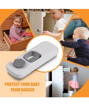 5Pcs Childproof Refrigerator Locks - No Tools or Drill Needed for Fridge, Cabinets, Drawers, Dishwasher - Grey - Buy Online on GoSupps.com