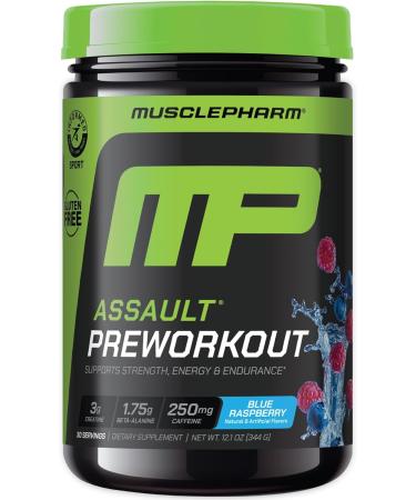 Muscle Pharm Combat 4lb Chocolate Protein and MusclePharm Assault Blue Raspberry Pre-Workout - Buy Online on GoSupps.com