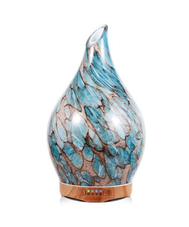 Porseme 280ml aroma diffuse glass hand blown diffuse for essential oils large humidifier ultrasound cool manure quiet 7 color-changing LEDs last 7 hours BPA free for apartment Elegant G3-280ml Blue Aladdin Vase - Buy Online on GoSupps.com