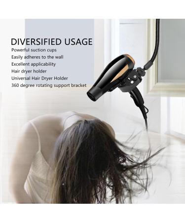 Hair Dryer Stand Suction Cup Adjustable Angle Hair Dryer Holder for Mirror and Ceramic Tile 360 Degree Rotating Lazy Hair Stand for Countertop Home or Salon Use - Buy Online on GoSupps.com