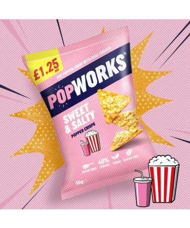 Popworks SWEET & SALTY Popped Crisps 15 x 50g PMP Snacks - Buy Online on GoSupps.com