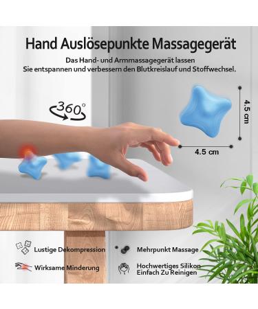 Dongshen Triggerpunkt Presser Set - Ultimate Massage Device for Muscle Pain Relief in Shoulders Neck Arms Back & Legs - 3 Versatile Triggers - Ideal for Floor & Wall Use - Blue - Buy Online on GoSupps.com
