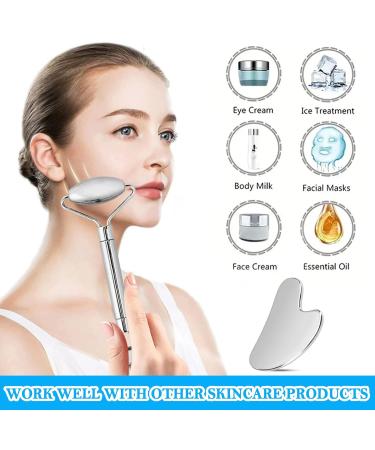 Buy Stainless Steel Facial Roller & Gua Sha Set - Premium Gua Sha Tools for Facial Tension Relief - Durable & Effective - Buy Online on GoSupps.com