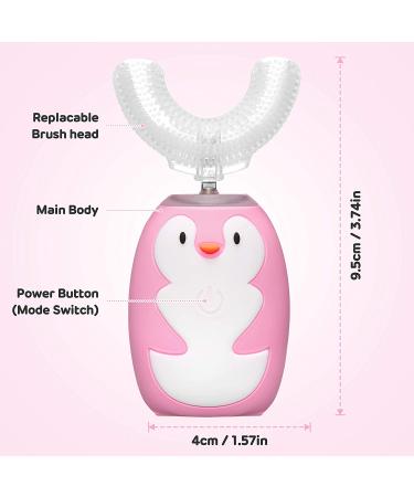 Sunartec Ultrasonic Electric 360 Kids Toothbrush Set Teeth Whitening Kits, Voice Prompt, 3 Modes, Gums Care - Children's Gifts (Pink, 2 Pack) - Buy Online on GoSupps.com