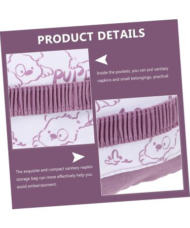 High Capacity Tampon Bag for Women & Girls - Stylish Menstruation Pillow Storage | Violet 13x12x1cm - Buy Online on GoSupps.com