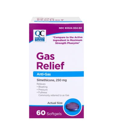 Quality Choice Max-Strength Gas Relief Softgels for Fast-Acting Relief from Bloating Pressure Fullness & Discomfort Easy-to-Swallow Gelcaps for Digestive Support