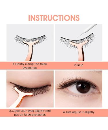 Sibba 2-Piece Lash Tweezers & False Eyelash Extensions Kit | Curler Supplies, Applicator Tool, Curved Angled Clip Holder | Eye Makeup Removal Set - Buy Online on GoSupps.com