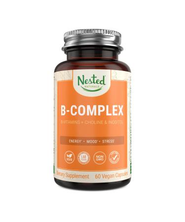 Nested  Vegan B-Complex Vitamins Plus Choline & Inositol - 60 Capsules