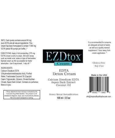EZDtox Cream - Heavy Metal EDTA Detox - 1 Month Supply - 3.5oz Pump - Buy Online on GoSupps.com