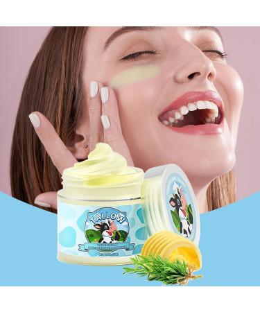 Mimoqk Beef Tallow Face Cream Organic Whipped Butter Moisturizer Natural Soothing Balm Hydrating Lotion for Dry Skin 50g for Face Hands Body Day & Night Care - Buy Online on GoSupps.com