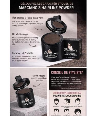 Marciano's Poudre Densifiante pour Cheveux Waterproof Poudre Racine Hairline avec Miroir Int gr et ponge Applicateur Dark - Buy Online on GoSupps.com