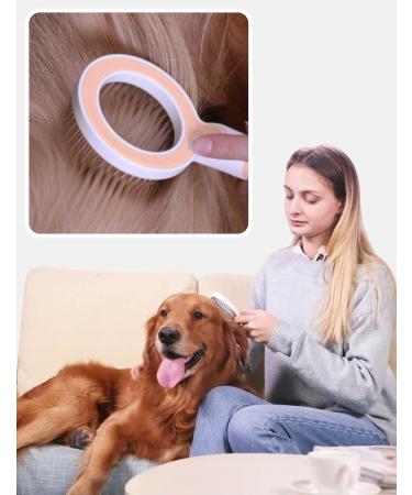 Zewze Long-Haired Dog Brush - Stainless Steel Pet Ridge Comb for Removing Knots & Grooming - Ideal for Dogs - Pink - Buy Online on GoSupps.com