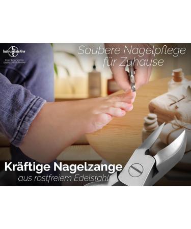 Stainless Steel Nail Tongs & Scissors for Manicure & Pedicure | Rust-Free Foot Care Nail Cutters - 14 cm with Case - Buy Online on GoSupps.com