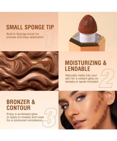 NewBang Liquid Contour Stick Soft Cream Contour Makeup Liquid Bronzer Face Concealer Matte Contouring with Cushion Applicator Long Lasting Silky Face Contour Cream Bronzer Contouring Makeup (103) 103#DARK 36 g (Pack of 2) - Buy Online on GoSupps.com