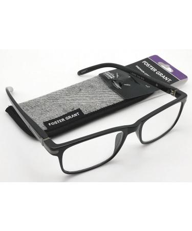 Foster Grant Cole Black Men's Crystal Vision Reading Glasses - Stylish & Comfortable (1.25) | International Shipping Available - Buy Online on GoSupps.com