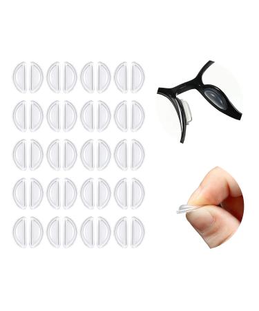 HSTHE SEA 20 pairs of nasal pads for glasses D-shape made of soft silicone slip-resistant for airbags nasal pads for nasal glasses (15 x 7 x 2 mm transparent)