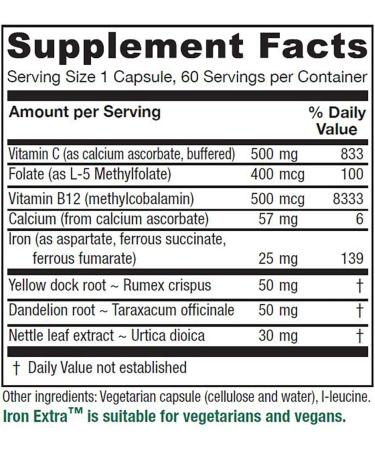 Vitanica Iron Extra Supplement with Enhanced Absorption - 60 Vegan Capsules - Buy Online on GoSupps.com