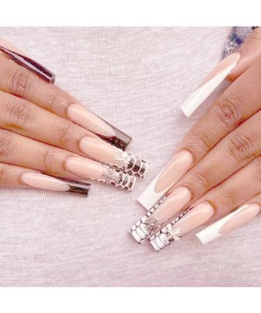 WOOXDYUK 24 Piezas U as Postizas Mate - Cobertura Completa Arte de U as Blanco y Negro Puntas de Presi n Para Mujeres y Ni as - Buy Online on GoSupps.com