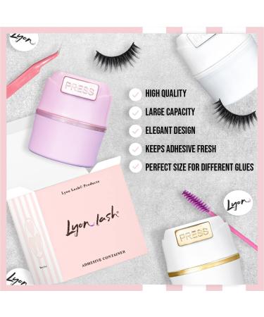 Lyon Lash Glue Storage Container - Pink Gold Airtight Adhesive Holder for Eyelash Extension Glues - Sealed Jar for Lashes Extensions Supplies - Buy Online on GoSupps.com