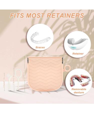 Silicone Retainer Case Portable Orthodontic Box with Vent Holes for Aligners Dentures & Mouth Guards | Slim Design for Travel Pink - Buy Online on GoSupps.com