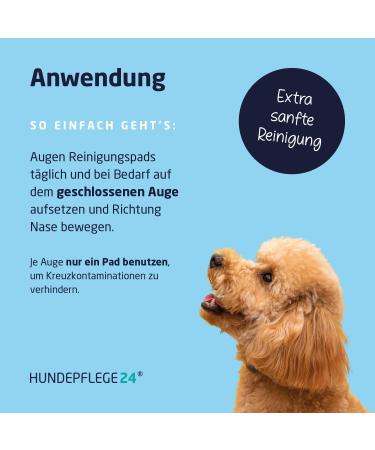 Dog Care24 Eye Cleaning Pads for Dogs & Cats - 200 Pieces Tear Stain Remover with Vitamin E & Aloe Vera - 2-in-1 Eye Care Solution - Buy Online on GoSupps.com