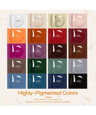 Glowing Attraction Collection Nail Dipping Powder Set - Orange, Burgundy, Red, Purple - Manicure Kit with Base, Top Coat, Activator, and Brush Saver - Buy Online on GoSupps.com