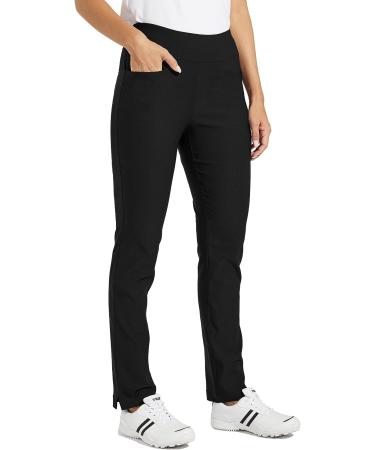 Willit Women's Stretch Golf Pants - Quick Dry, Tummy Control, Black, Large - Buy Online on GoSupps.com