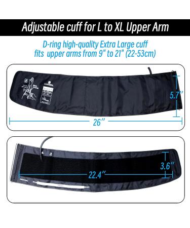 LUANERL Manual Blood Pressure Cuff Adult 9-21 Inches (22-53CM) (Large/XL) - Aneroid Sphygmomanometer with Comfort Cuff for Clinical or Home Use - Buy Online on GoSupps.com