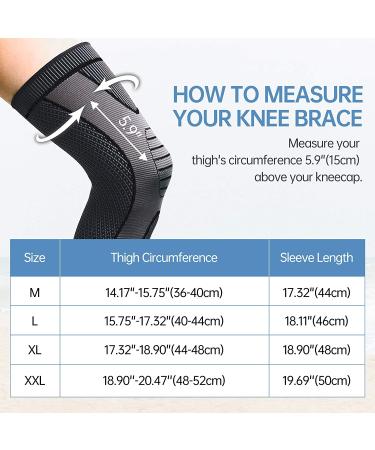 Full Leg Compression Sleeves 2 Pack XL for Running Cycling Basketball Support - Arthritis Joint Pain Relief Meniscus Tear - Black X-Large - Buy Online on GoSupps.com