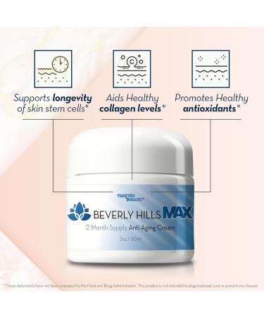 Beverly Hills Max Cream - 2 Month Anti-Aging Supply with Vitamin C E A | Firming Moisturizer & Collagen Booster | International Shipping Available - Buy Online on GoSupps.com