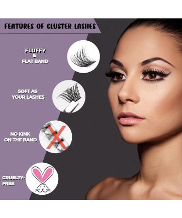 DIY Individual Cluster Lashes Extension Kit - 120 Lash Clusters with Tweezers and Bond - C/D Curl 10-16mm - OP27 - Buy Online on GoSupps.com