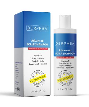 DERPHEA Psoriasis Shampoo  Folliculitis Shampoo  Seborrheic Dermatitis Shampoo  Dry Scalp Shampoo  Itchy Scalp Shampoo  Relief Dry  Itchy  Safe Ingredients For All Skin Types Blue