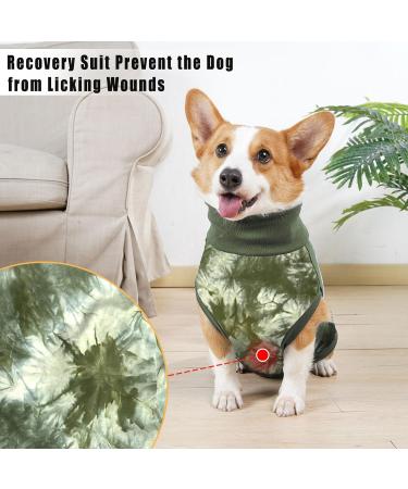 Buy Lianzimau Dogebody - Post-Op Recovery Suit for Male Dogs | Wound Protection Comfortable Fit Tie-Dye Green | International Shipping Available - Buy Online on GoSupps.com