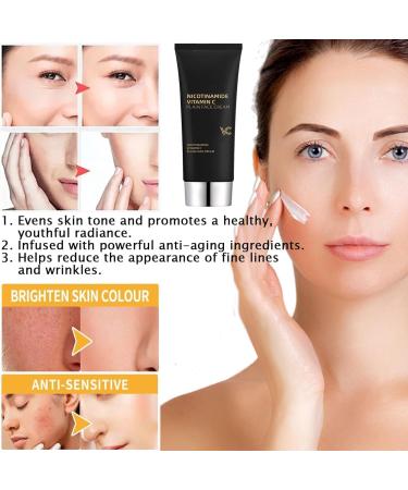  oihgerg 2Pcs Niacinamide Vitamin C Black Tube Skin Cream Five Vitamin C Simple Face Cream Multifunctional Smooth Moisturizing Niacinamide Makeup Cream - Buy Online on GoSupps.com