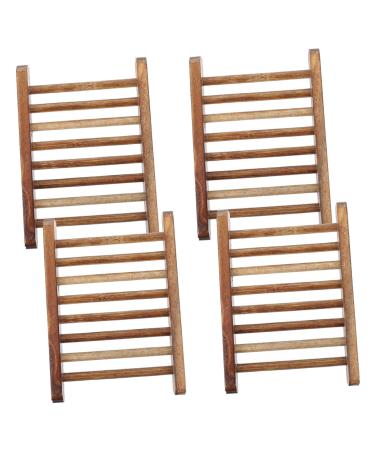 Ciieeo 20 Pcs Creative Soap Box Bathroom Storage Rack Drain Soap Holder Home Outdoor Travel Hollow Wooden Soap Rack (medium Natural Color Soap Rack) 4pcs Travel Soap Case Wood Tray