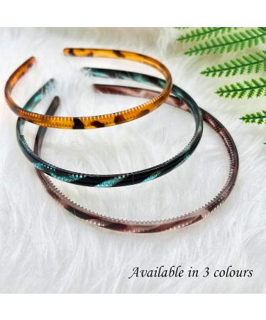 3 Pack Plastic Headbands Teeth Comb Headbands Comfort Leopard Hair Bands Skinny Fine Headbands Styling Accessories for Women Girls (1* different Leopard) 3* different Leopard - Buy Online on GoSupps.com
