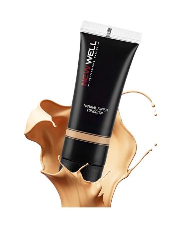 Newwell matt foundation: long -lasting smooth complexion high opacity light texture water -repellent SPF30 perfect cover for a flawless finish 30 ml (1 Pack) 01