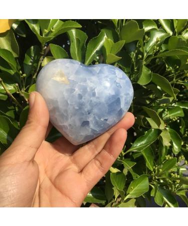 Natural Blue Celestite Stones and Minerals Ornaments Polished Heart Shape Gemstones Home Decoration Gifts JZIGTDEM Talla nica As Shown 2.75-3.15in - Buy Online on GoSupps.com