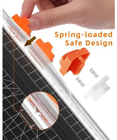 Firbon 2Pcs Refill Blades for A4 A5 Paper Cutter Spring Loaded Safeguard Design Replacement Blade for Paper Trimmers - Orange - Buy Online on GoSupps.com