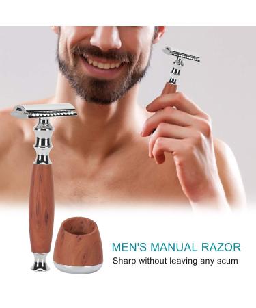 Eco-Friendly Safety Razor with Wooden Handle | Zero Waste Classic Double Edge Razor for Men | Sustainable Shaving Solution - Buy Online on GoSupps.com