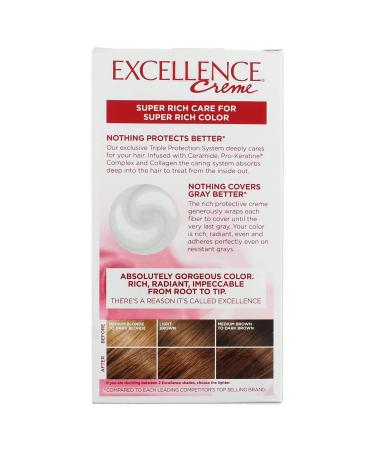 L'Oreal Paris Excellence Cr me 6G Light Golden Brown Hair Color - Triple Protection Formula for Radiant Color | International Shipping Available - Buy Online on GoSupps.com
