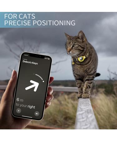 Kolacen Reflecting Airtag Cat Collar - Adjustable Neck Band with Safety Buckle for Puppies & Kittens - Airtag Shell & Bell Included (Yellow) - Buy Online on GoSupps.com