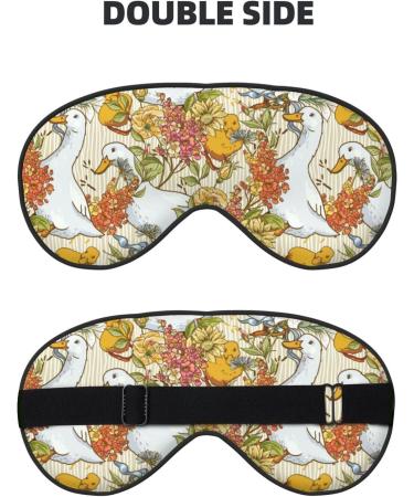 Ducks and Flowers Sleep Mask | Adjustable Double-Sided Eye Mask | Soft Sleeping Eye Covers for Perfect Shading & Reduced Eye Edema | International Shipping Available - Buy Online on GoSupps.com