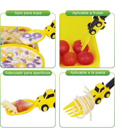 Silicone Baby Cutlery Set - 2-Part Spoon & Fork for 6+ Months - Baby Led Weaning Accessories with Storage Box (Yellow) - Buy Online on GoSupps.com