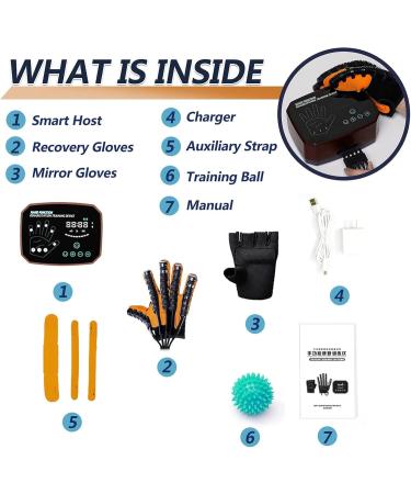 Rehabilitation Robot Gloves Both Hand Stroke Hemiplegia Finger Training Device Finger Orthosis for Long-Term Relief of Hand Dysfunction(Size:L Size Color:Orange-Left) L size orange-left - Buy Online on GoSupps.com