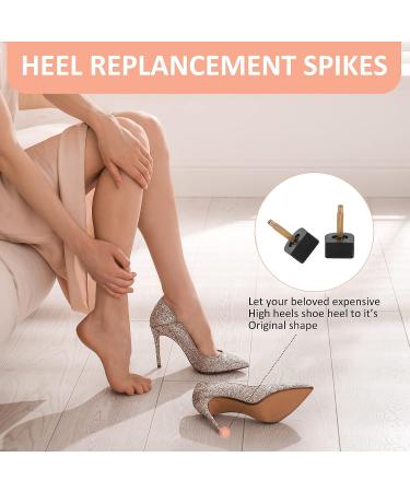 YEHAM Women's High Heel Shoe Replacement Tips Set with 6 Heel Pliers - 30 Pairs, 5 Sizes, 2 Pins - Black Tips - Buy Online on GoSupps.com
