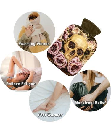 Naanle Human Skull Rose Hot Water Bottle - 2L for Pain Relief & Therapy | Transparent Heat Bag for Hands & Feet - Buy Online on GoSupps.com