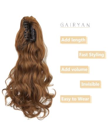 Shop 45cm Gairyan Auburn Ponytail Extensions | Clip-In Curly & Wavy Synthetic Hair for Women - Buy Online on GoSupps.com